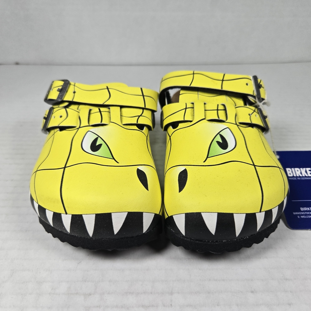 Birkenstock Kids Unisex Kay Clogs Yellow Monster Dinosaur Clogs Mules C8 toddler - Picture 5 of 10